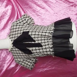 Zara brand tweed top with sheer bottom